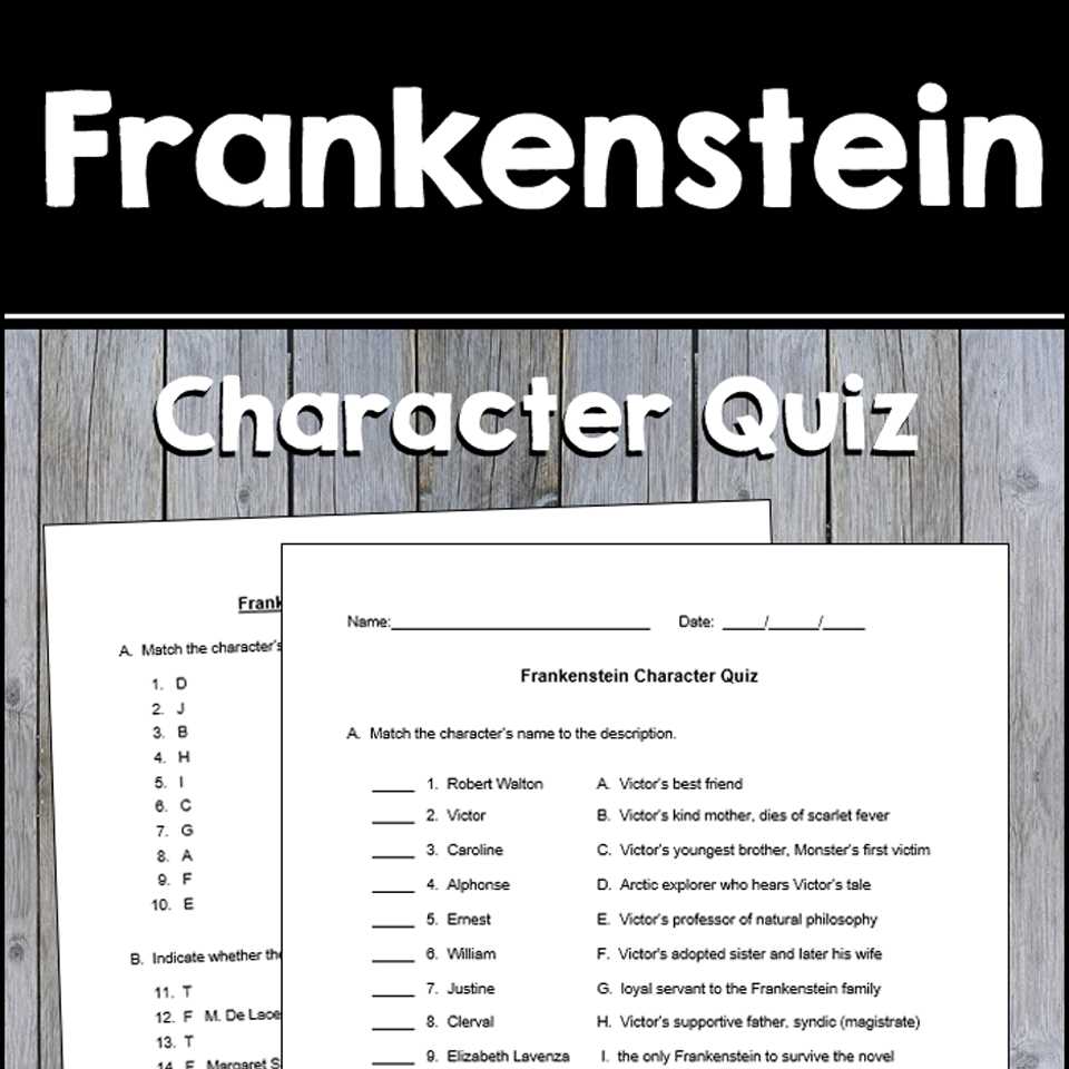 frankenstein final exam answers