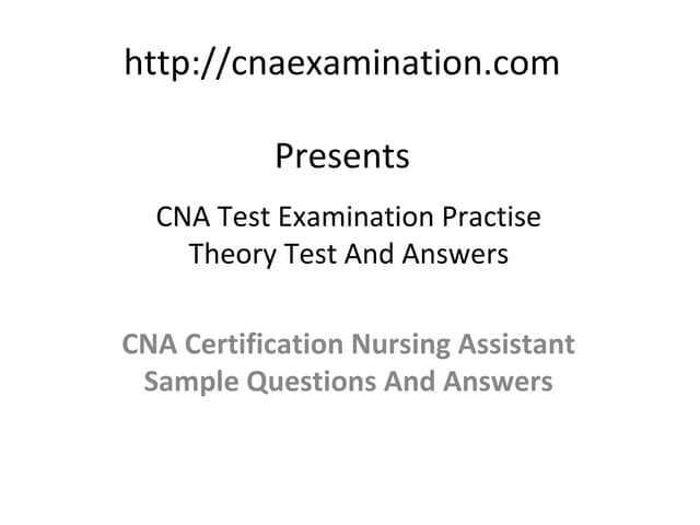 free cna practice test with answers