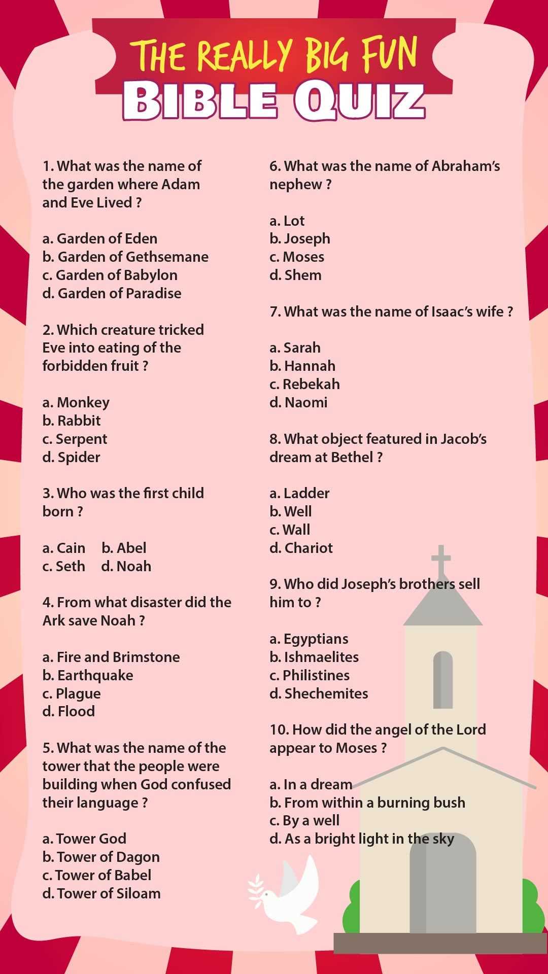 fun bible trivia questions and answers