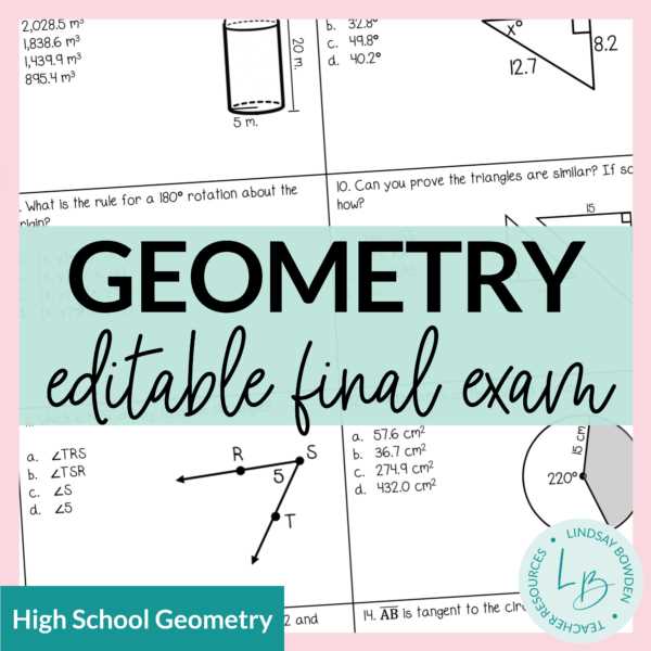 geometry final exam review worksheet answers