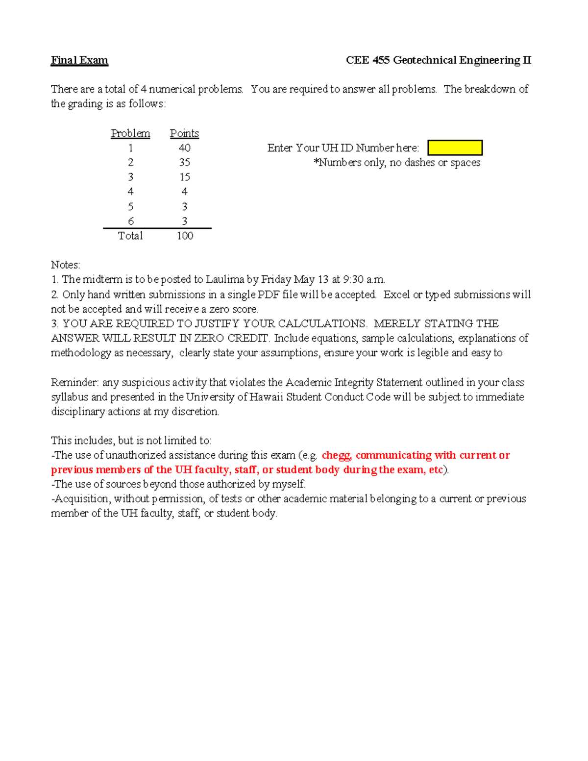 geotechnical engineering exam questions and answers