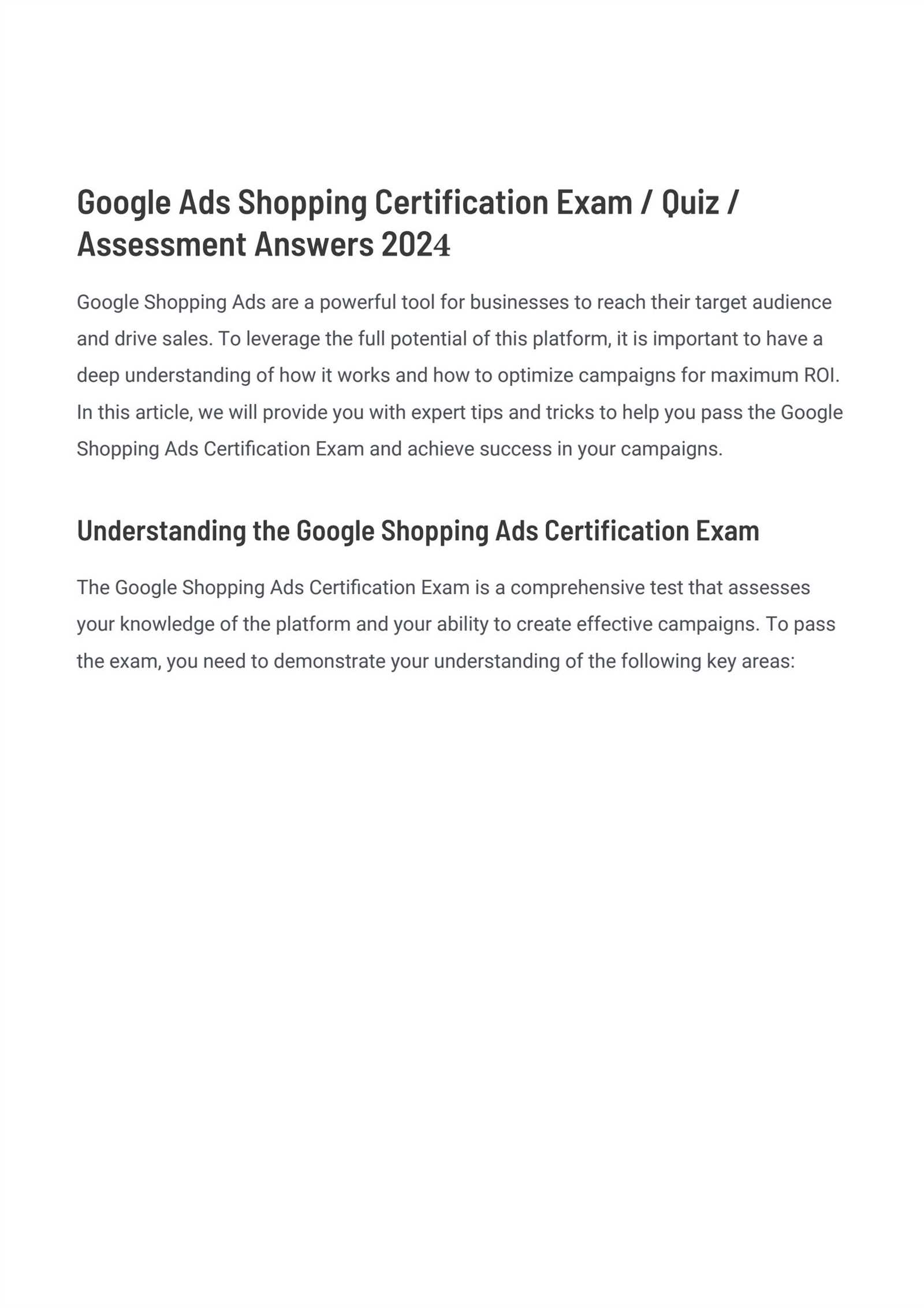 google certification exam answers