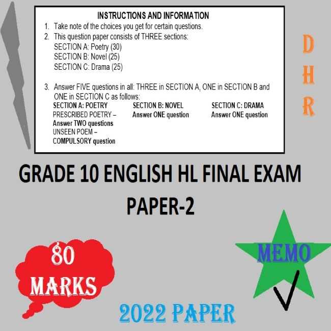 grade 10 english exam questions and answers