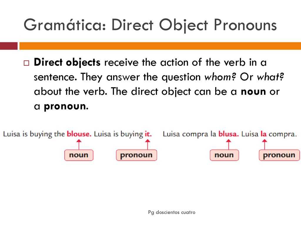 gramatica a direct object pronouns answers