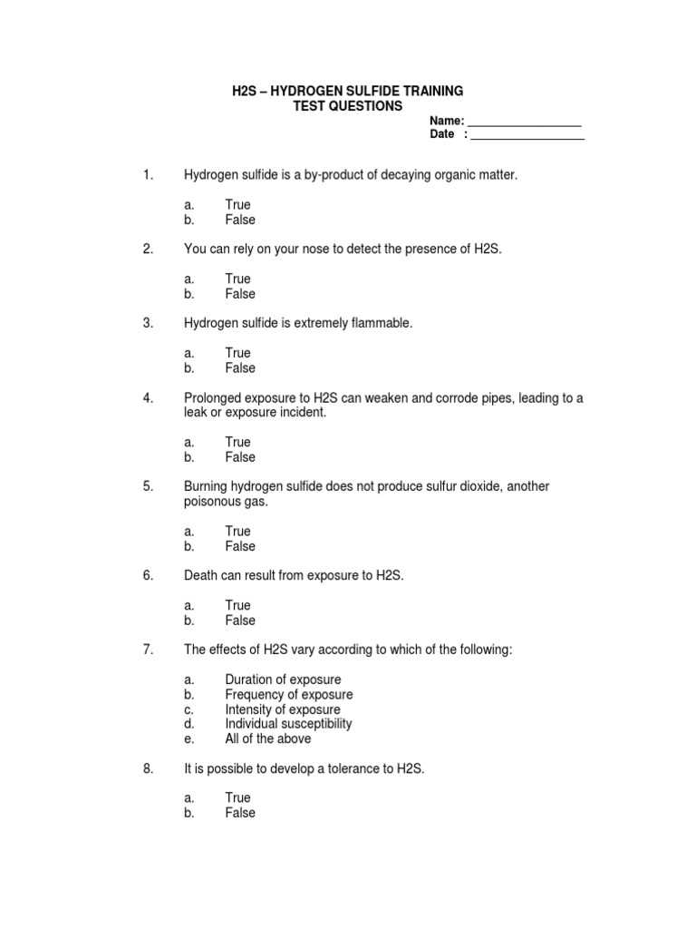 h2s exam answers