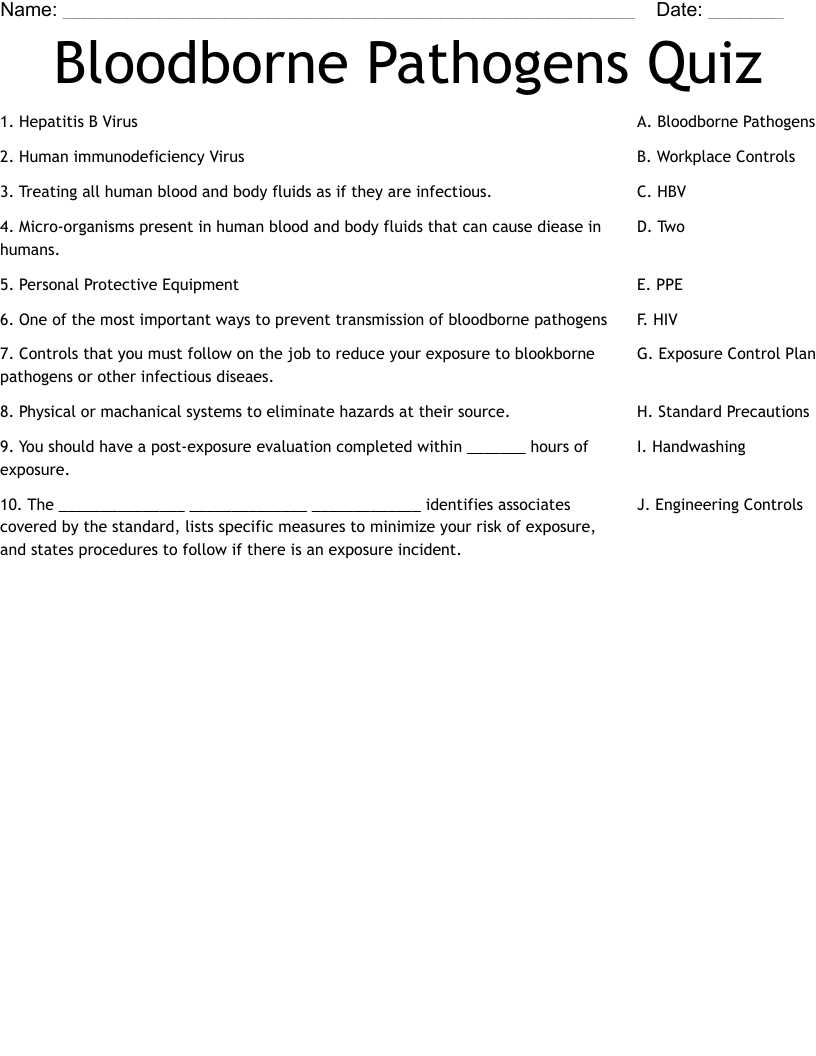 hsi bloodborne pathogens exam answers