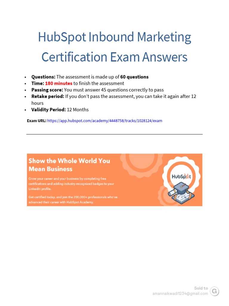 hubspot academy digital marketing exam answers