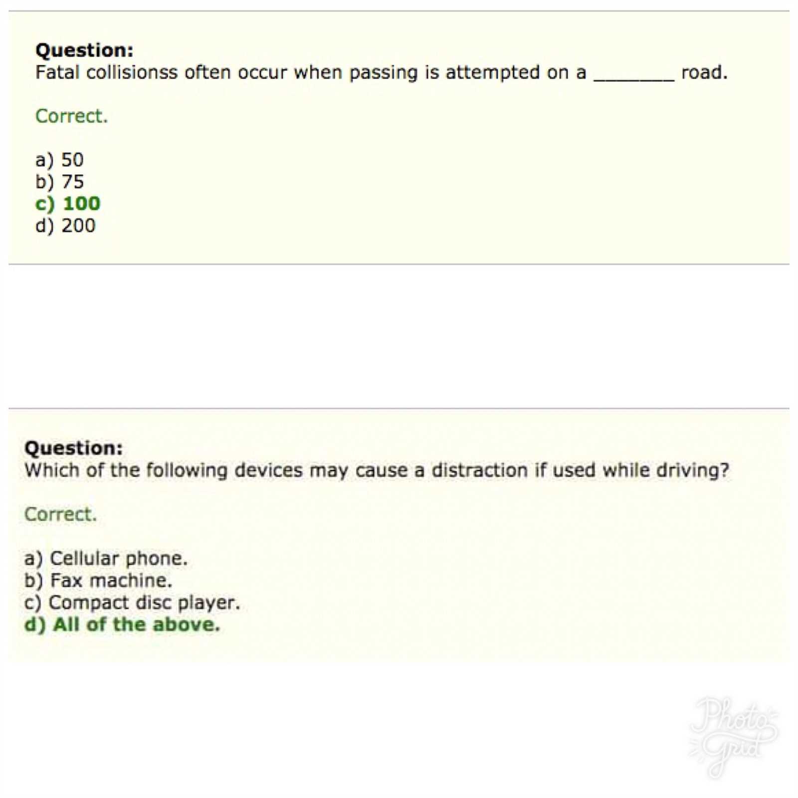 idrivesafely exam answers