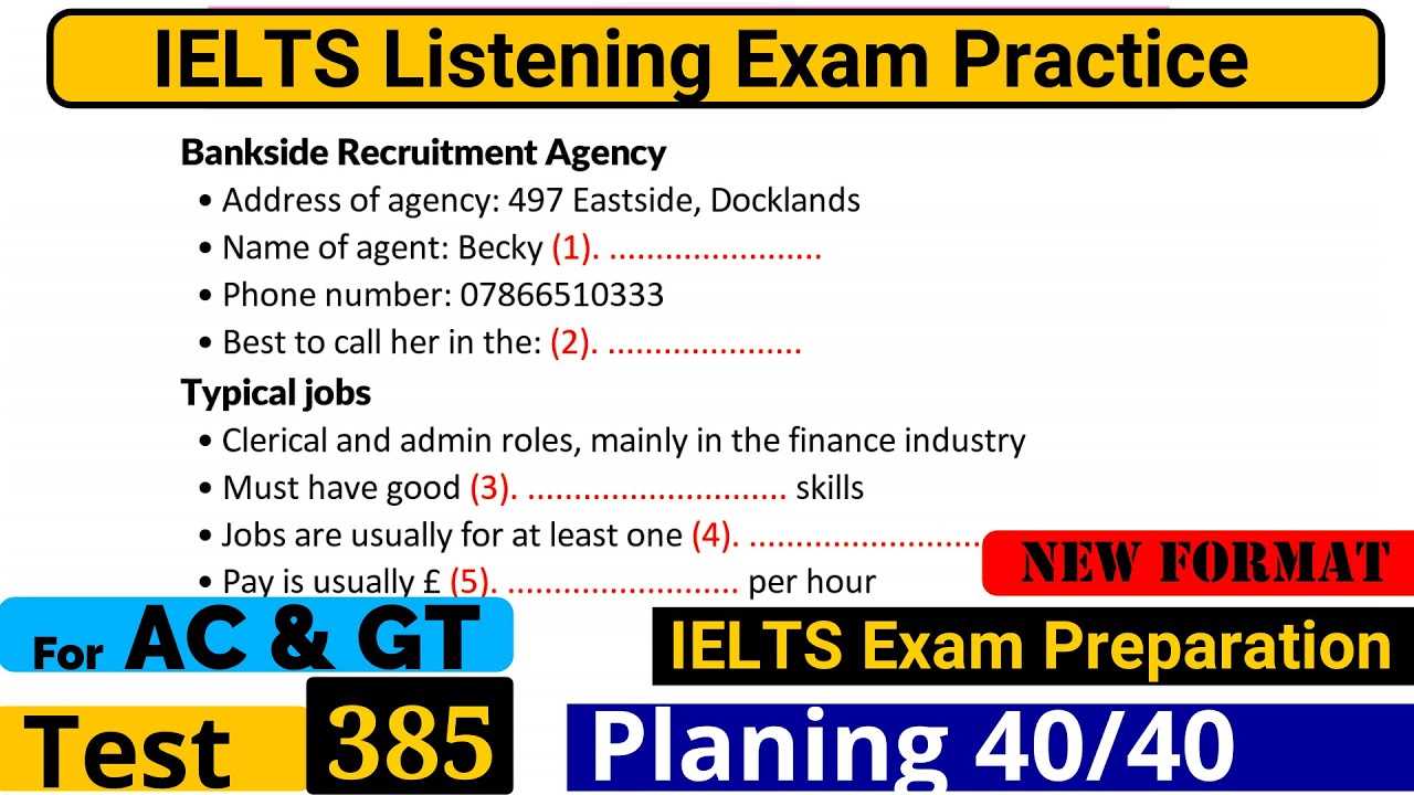 ielts exam samples with answers