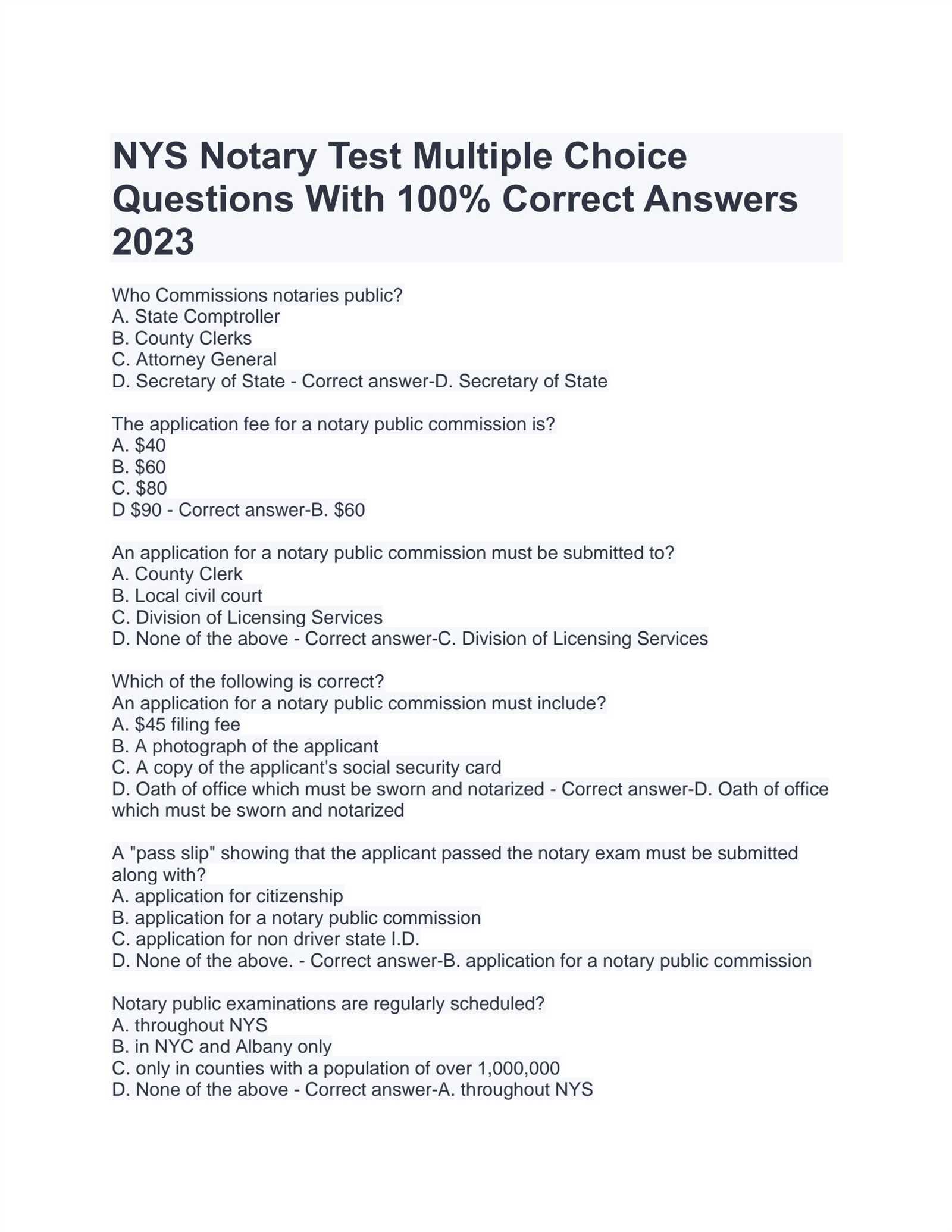 illinois notary exam answers