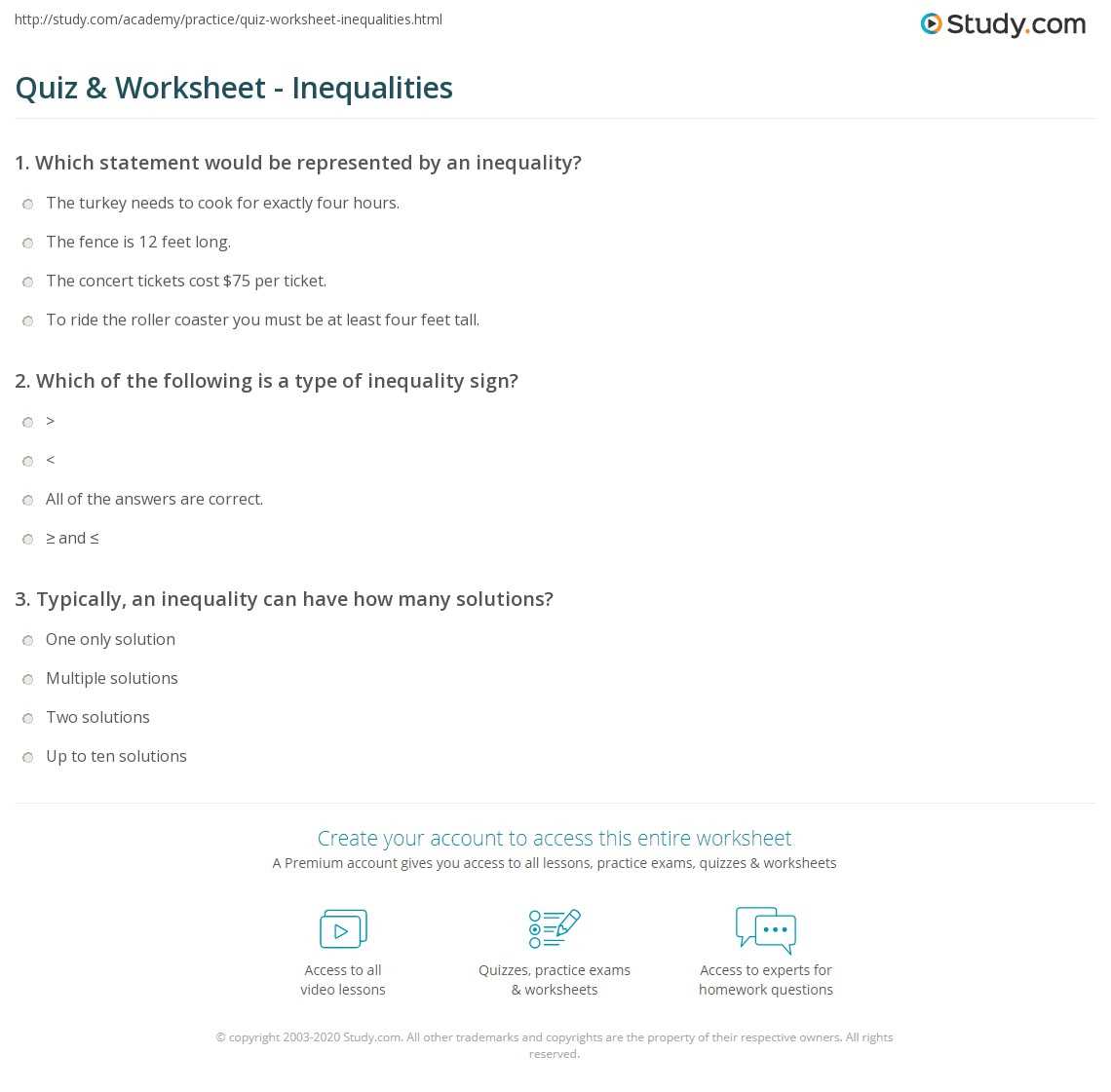 inequalities exam questions answers