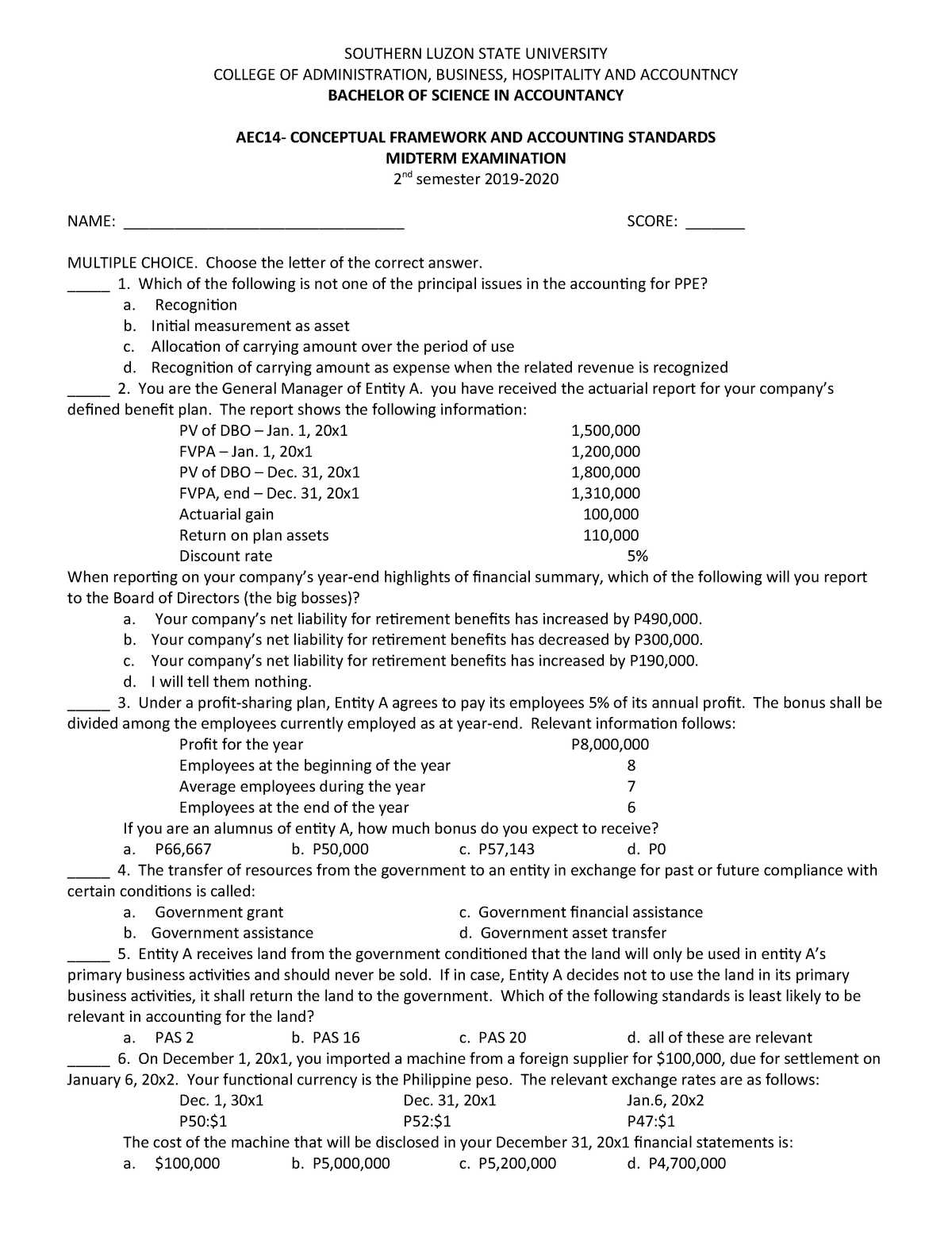 intermediate accounting 1 exam questions and answers