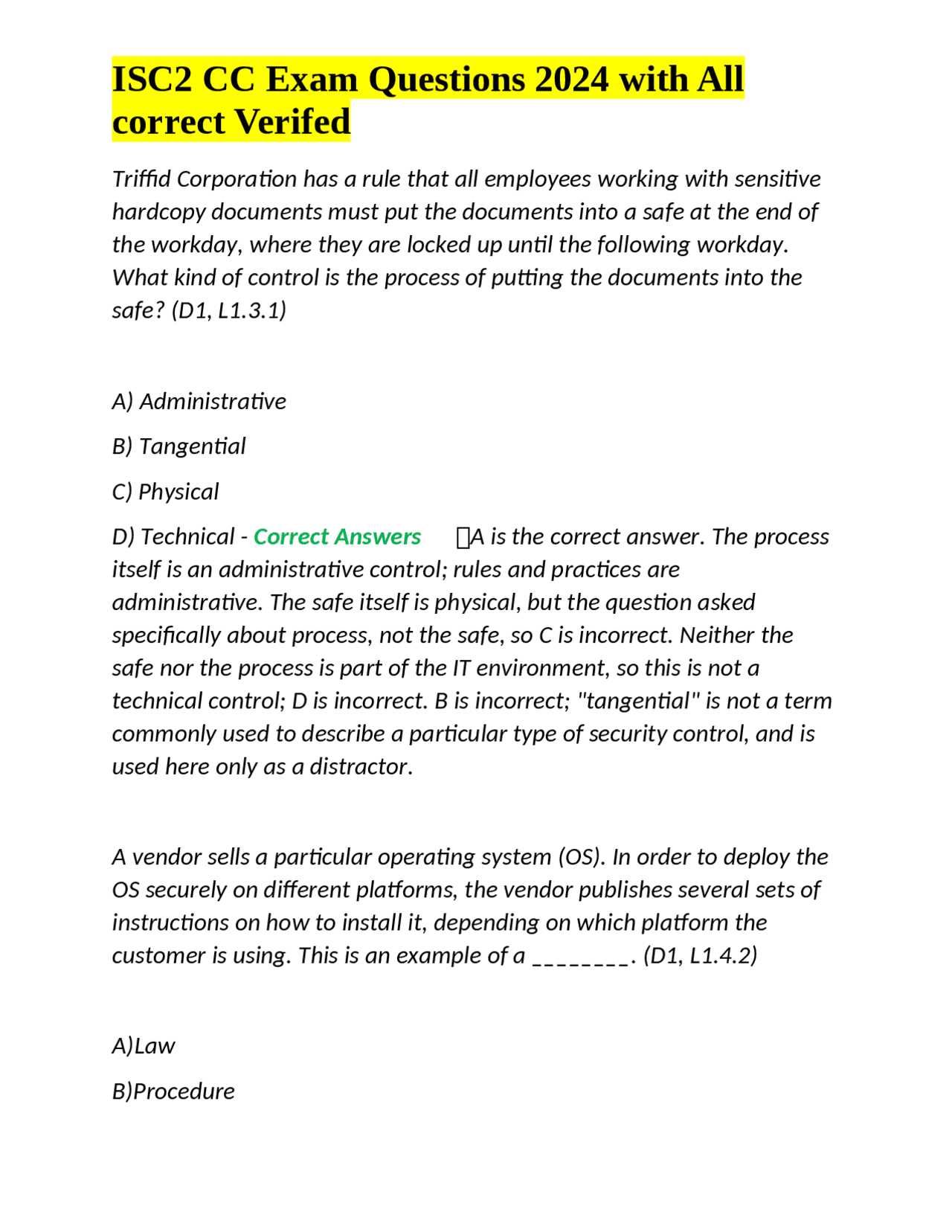 isc2 exam questions and answers