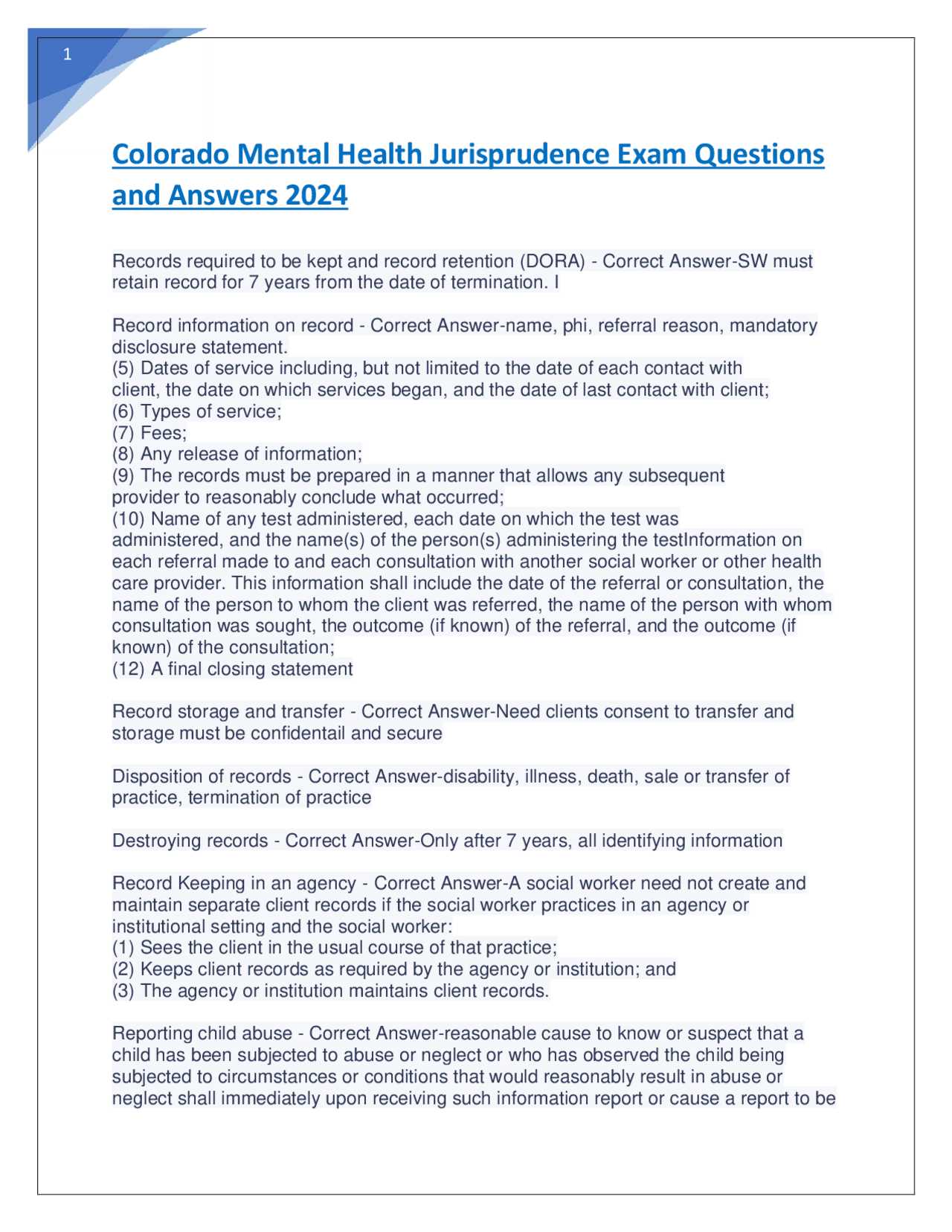 jurisprudence exam questions and answers