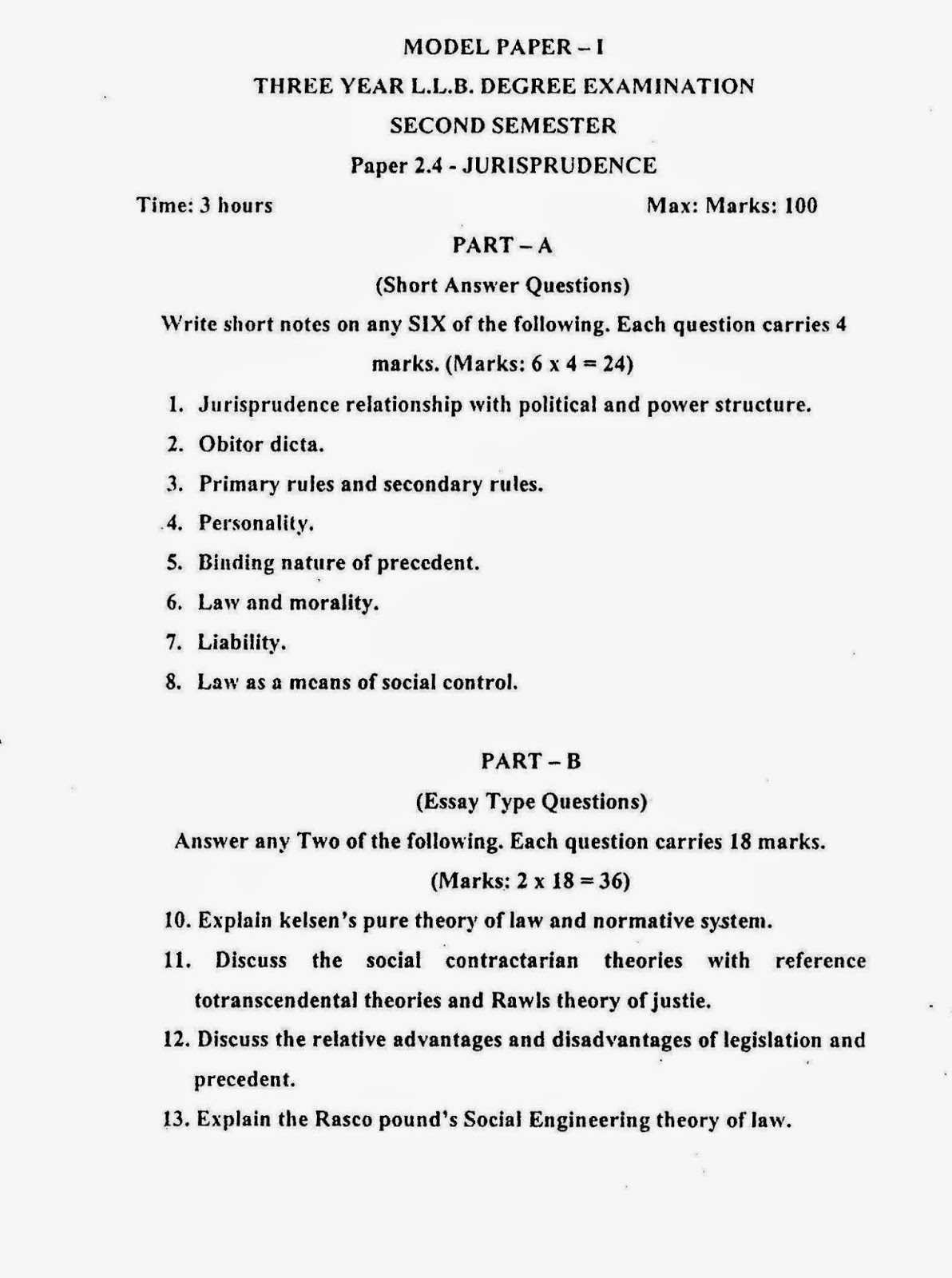 jurisprudence exam questions and answers