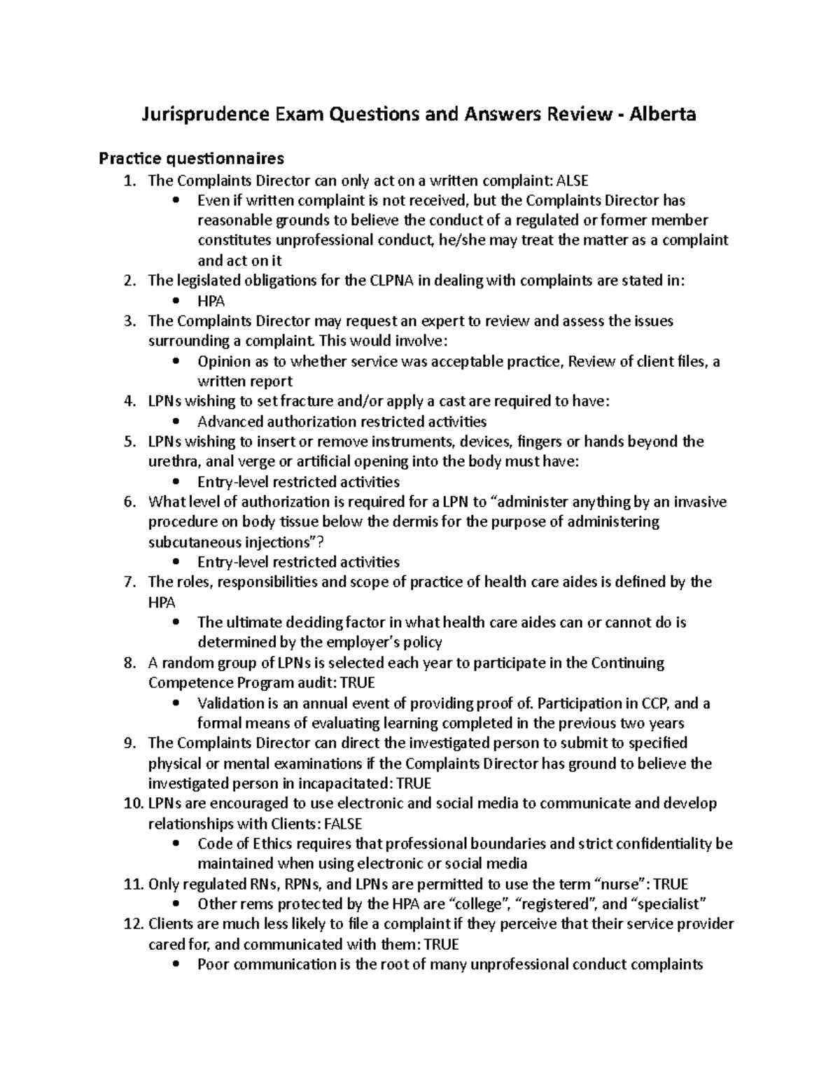 kbn jurisprudence exam answers