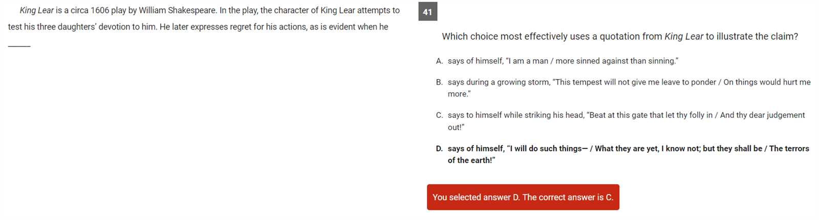 king lear questions and answers