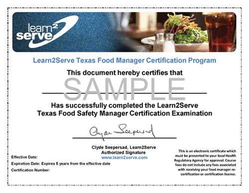 learn2serve texas food safety manager exam answers