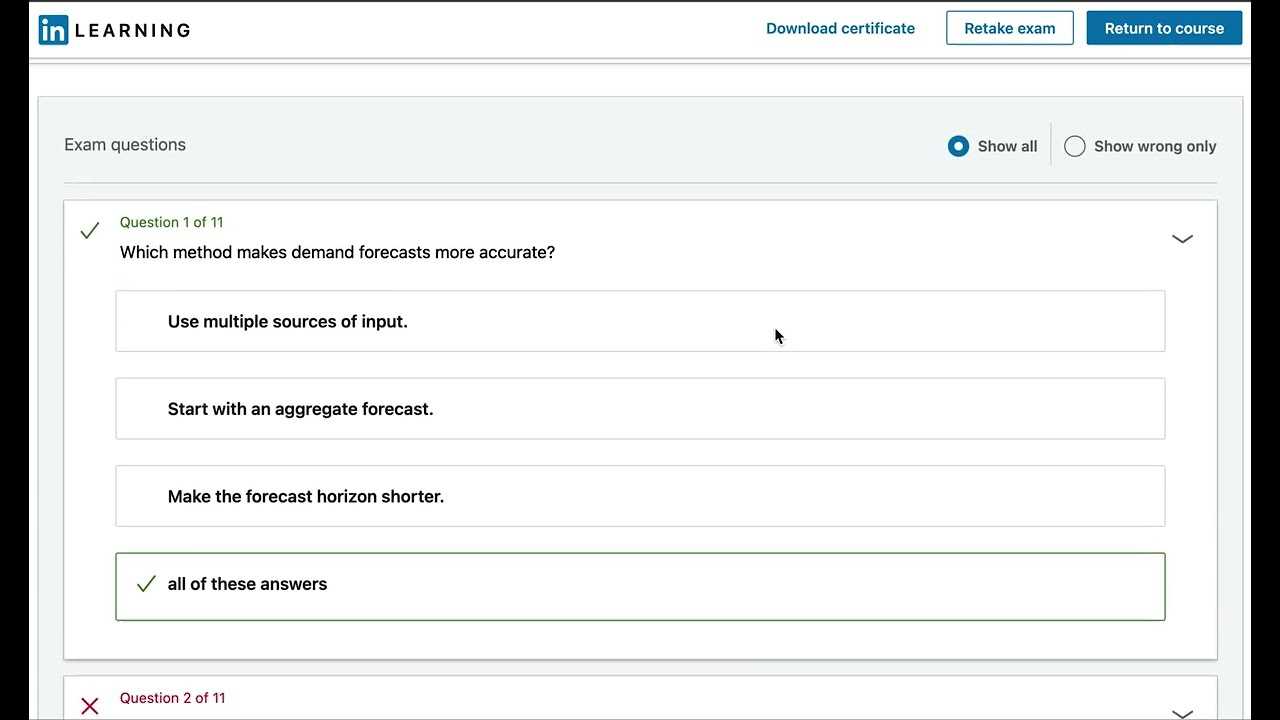 linkedin learning exam answers