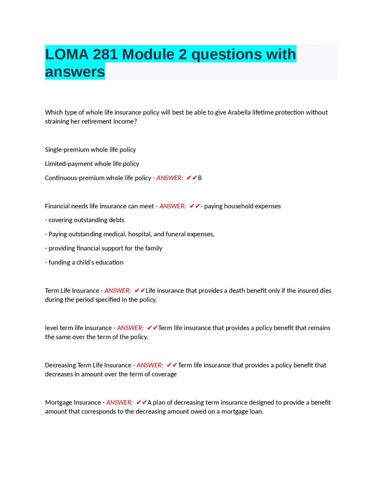 loma 281 module 4 exam answers