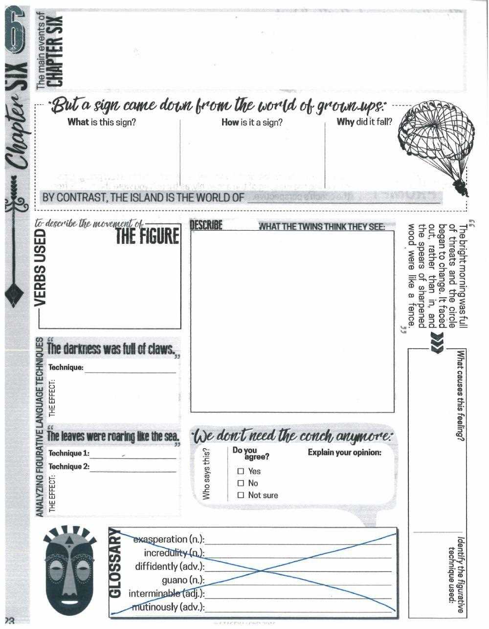 lord of the flies chapter 5 worksheet answers