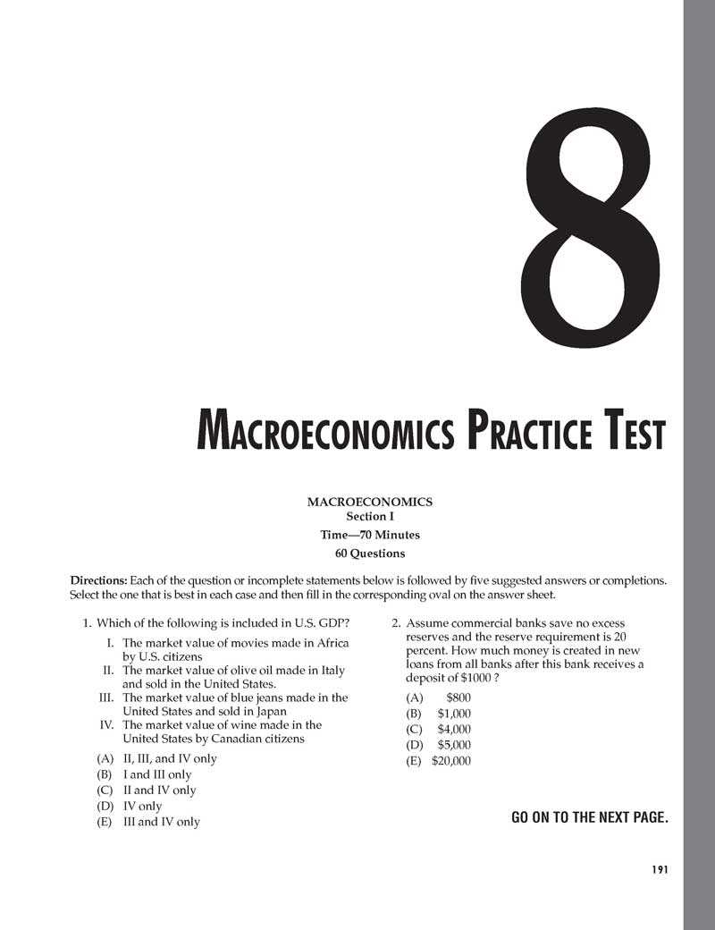 macroeconomics exam answers