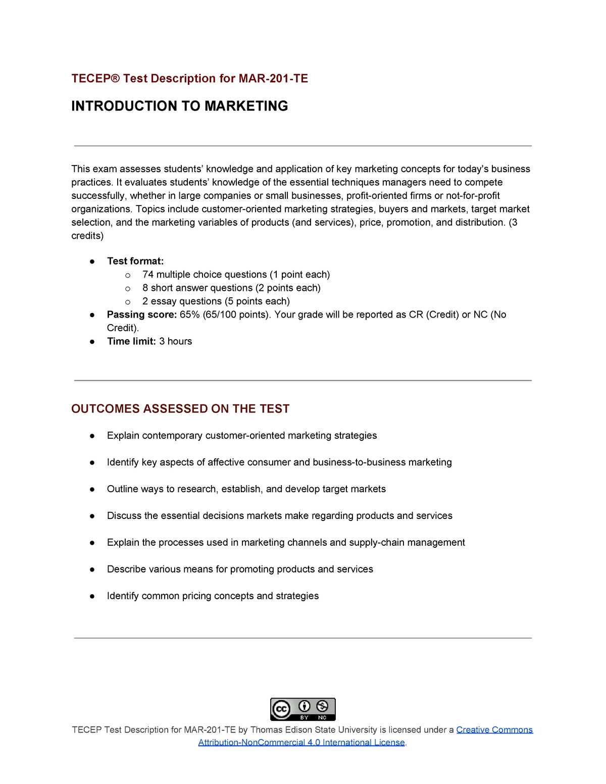 marketing questions and answers exam