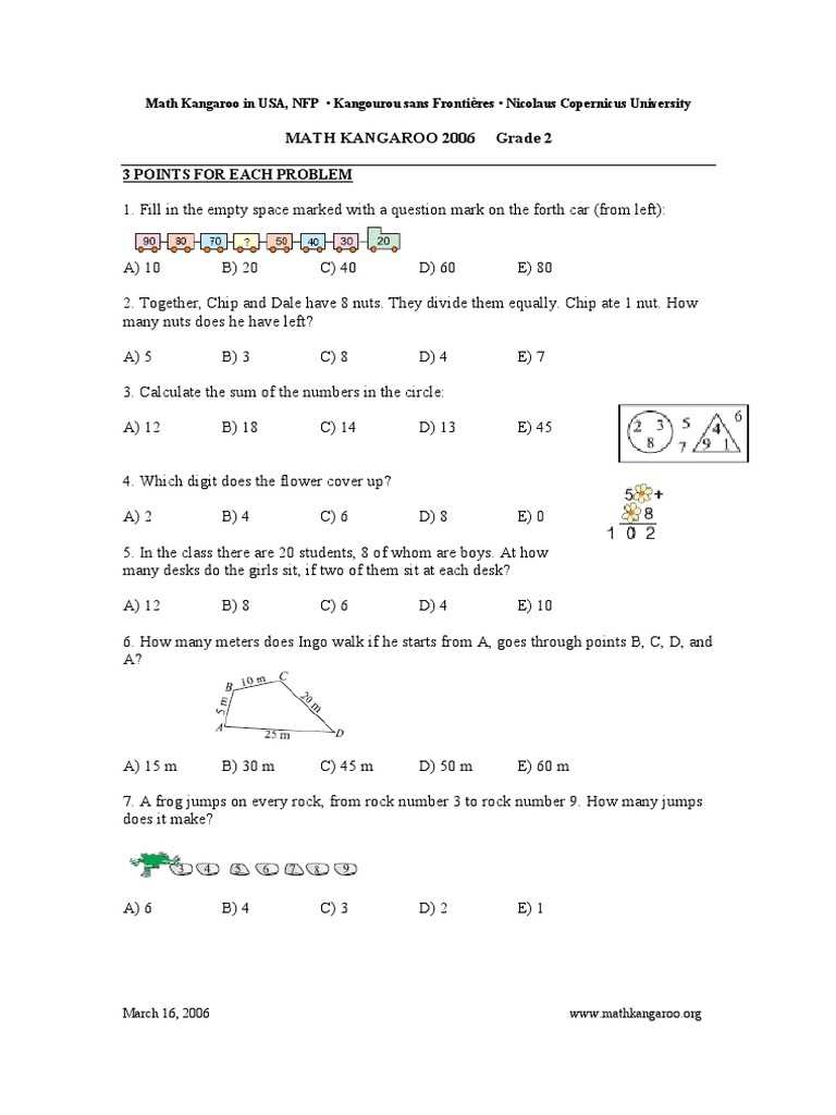 math kangaroo 2006 answers