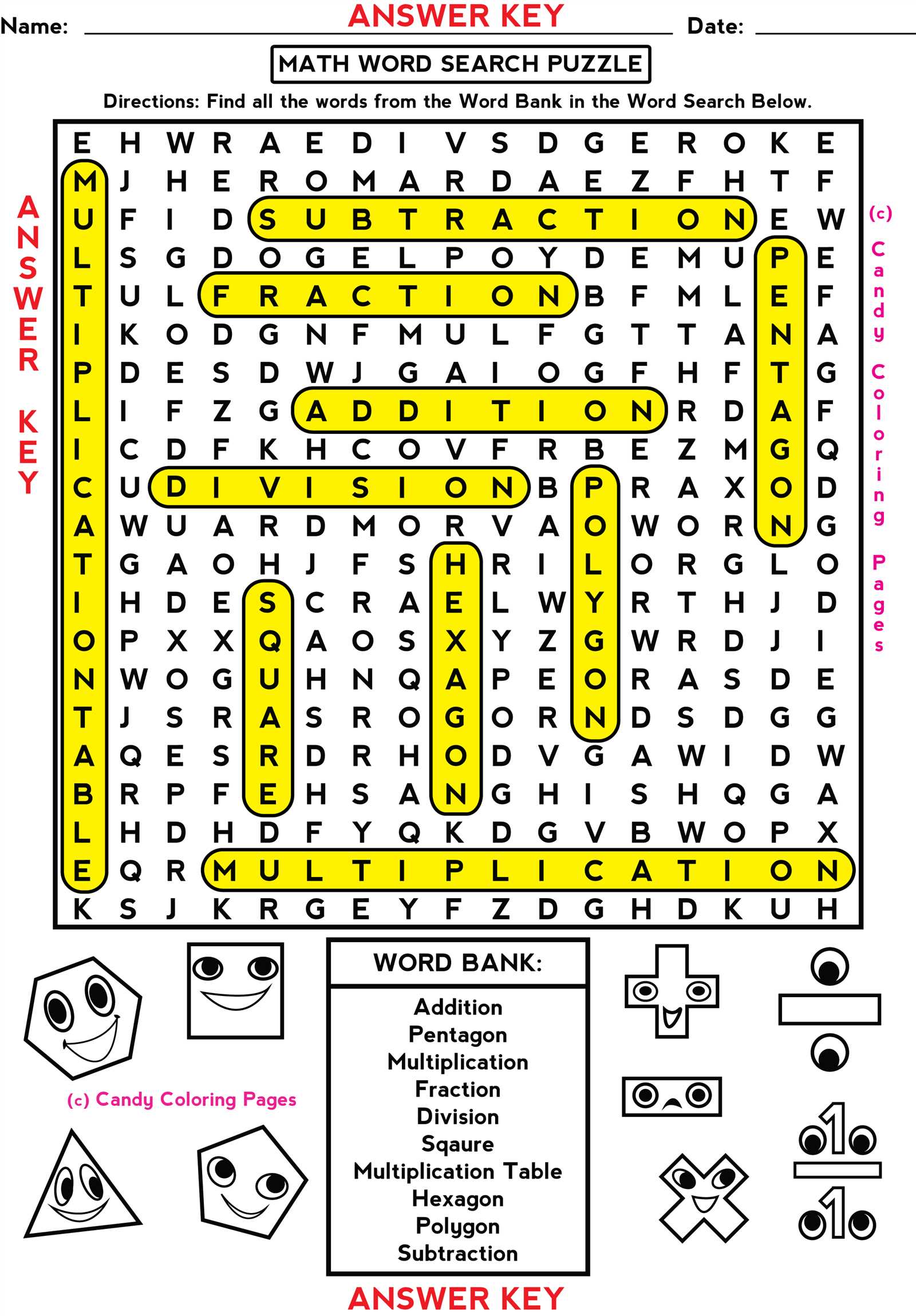 math word search puzzle answers