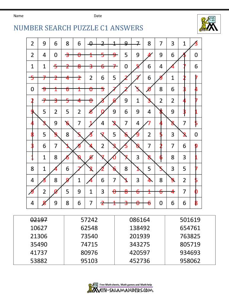 math word search puzzle answers