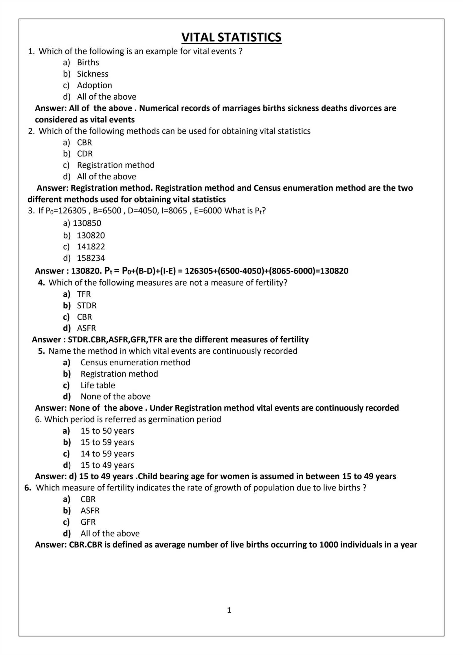 medical statistics exam questions and answers