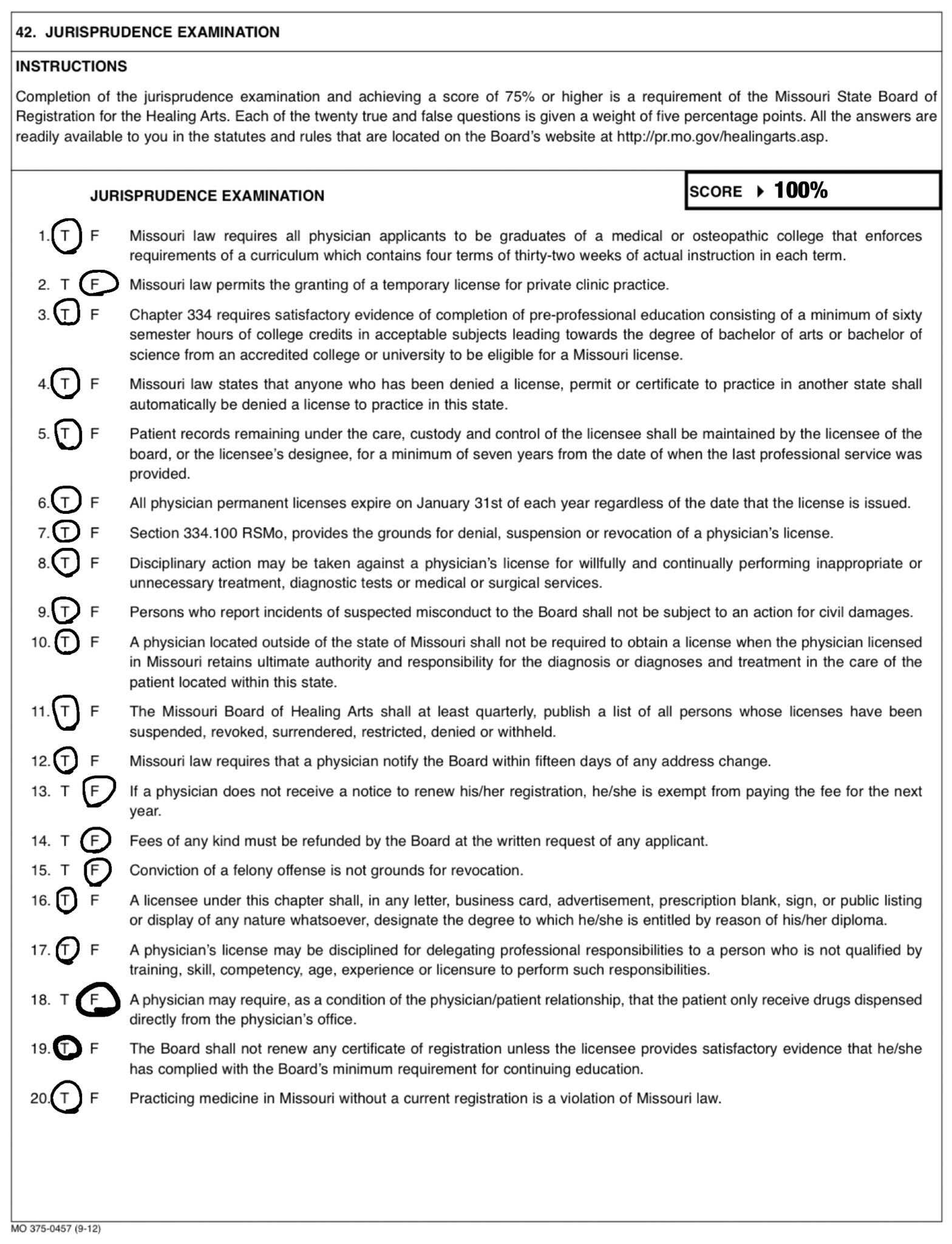 mental health jurisprudence exam answers