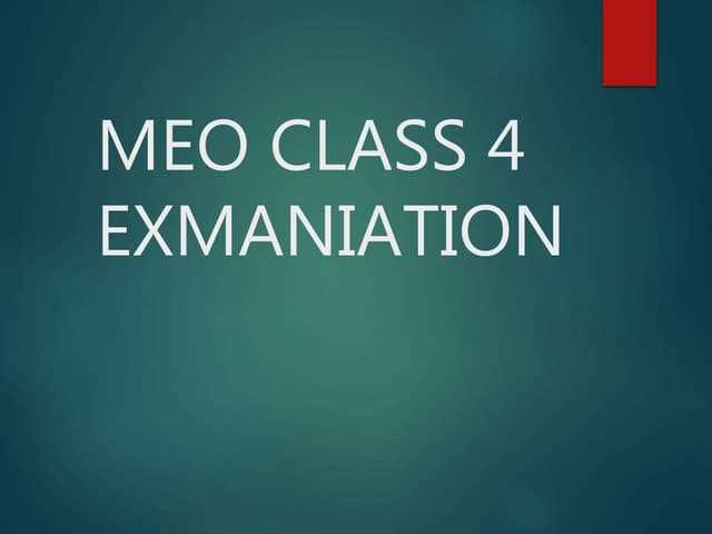 meo class 4 exam questions and answers