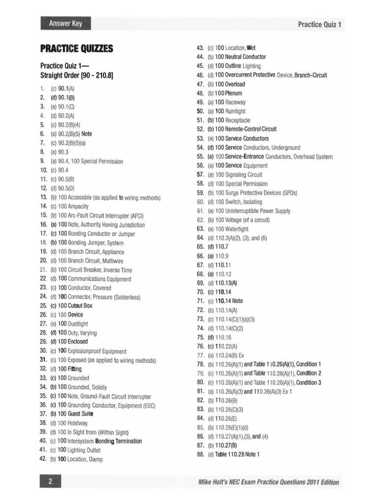 mike holt electrical exam prep answer key