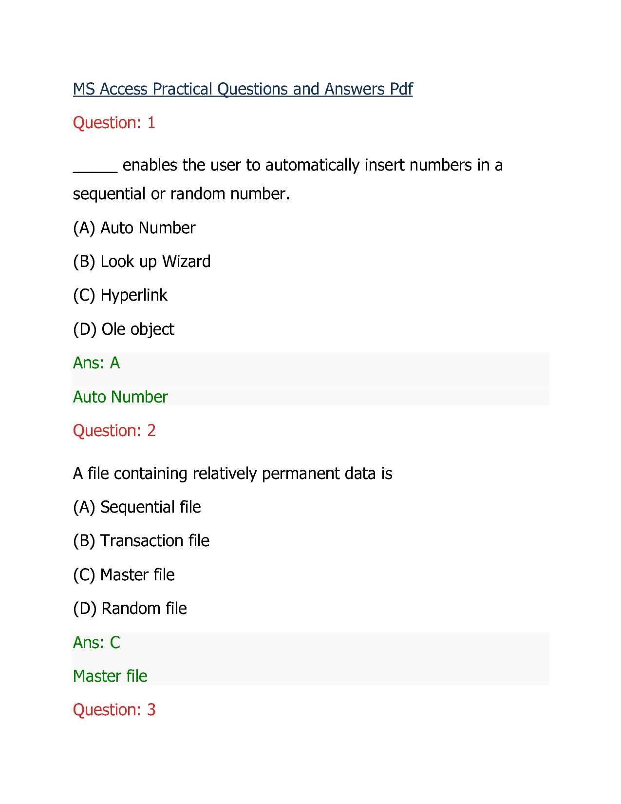 ms project exam questions and answers