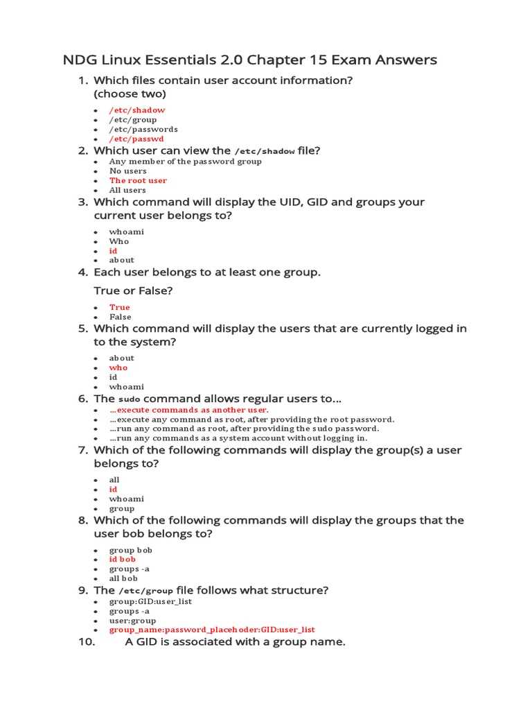 ndg linux essentials chapter 18 exam answers