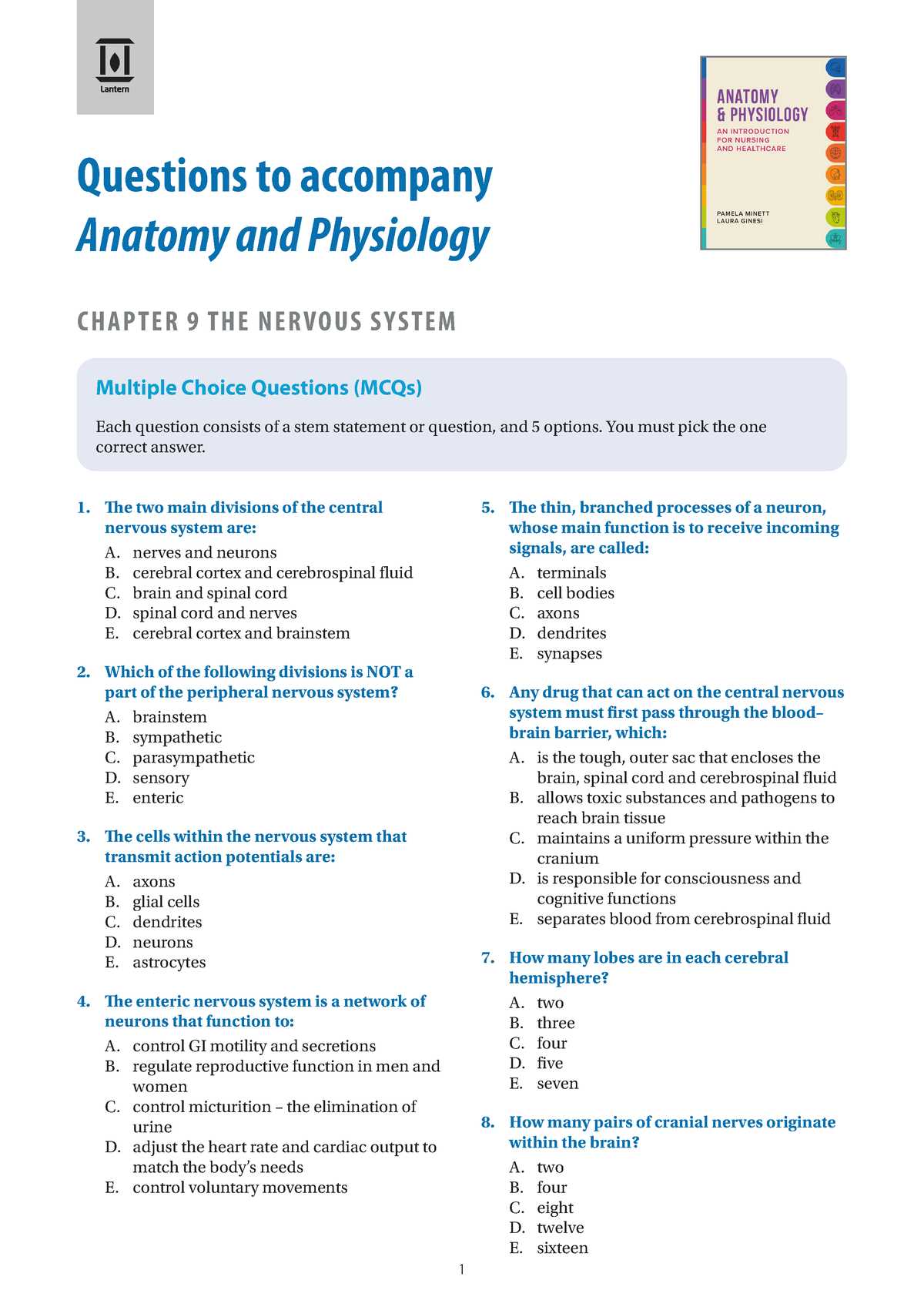 nervous system test questions and answers