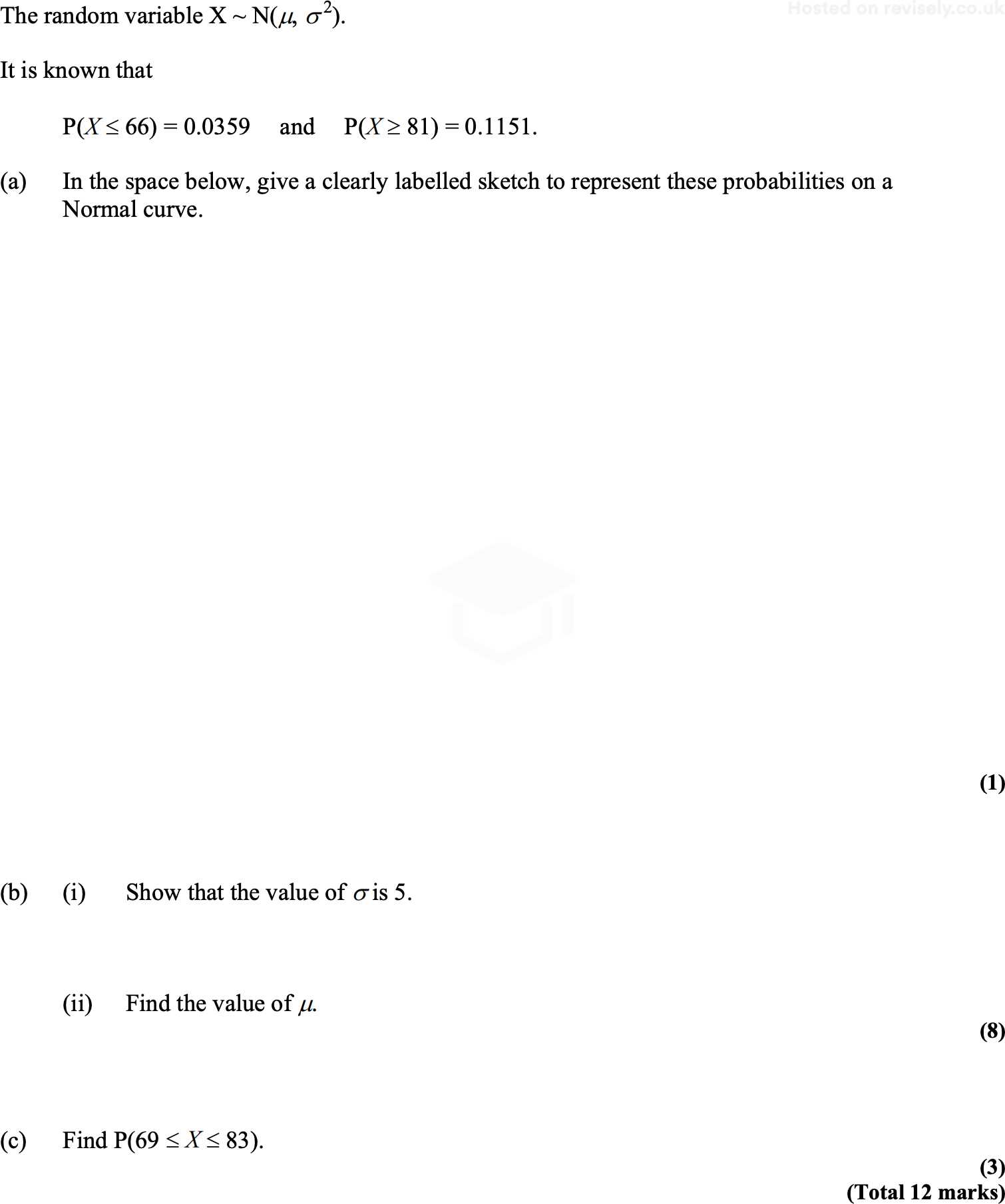 normal distribution exam questions and answers