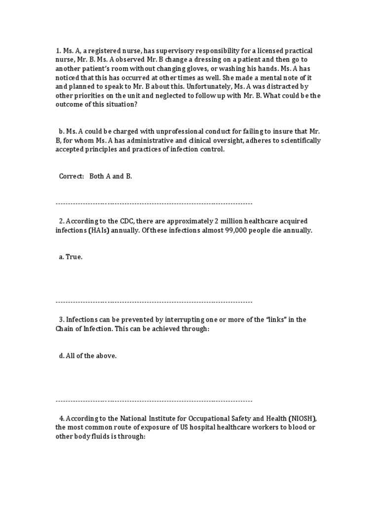 nys infection control exam answers