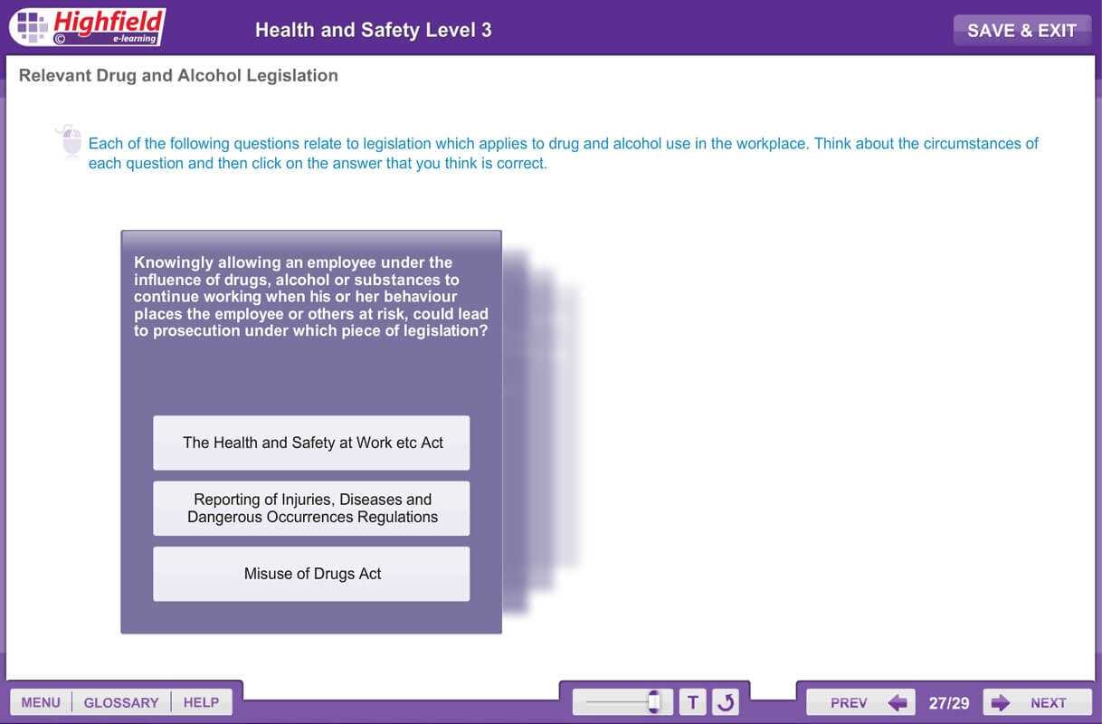 occupational health and safety exam questions and answers