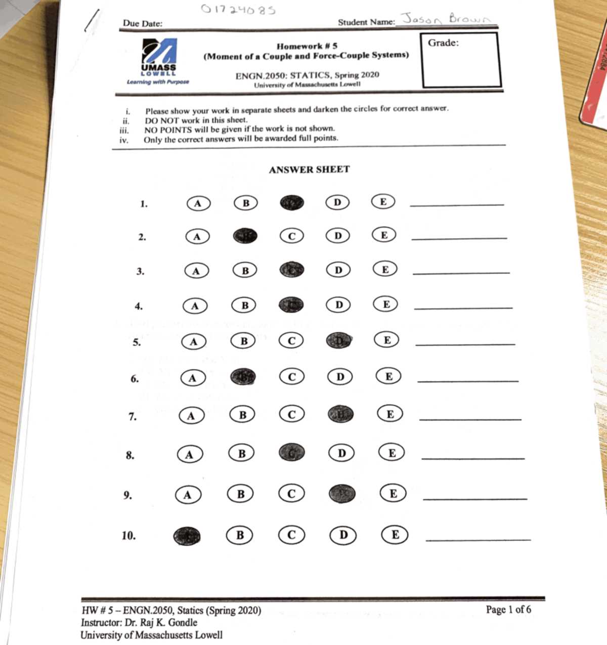 open water diver course final exam answer sheet