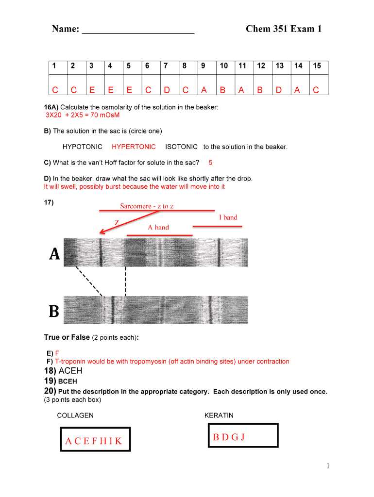 organic chemistry exam 1 with answers