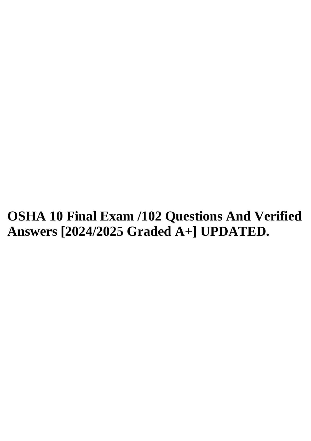 osha 10 final exam questions and answers