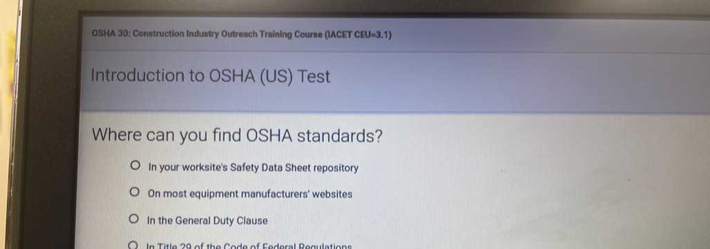 osha 30 introduction exam answers