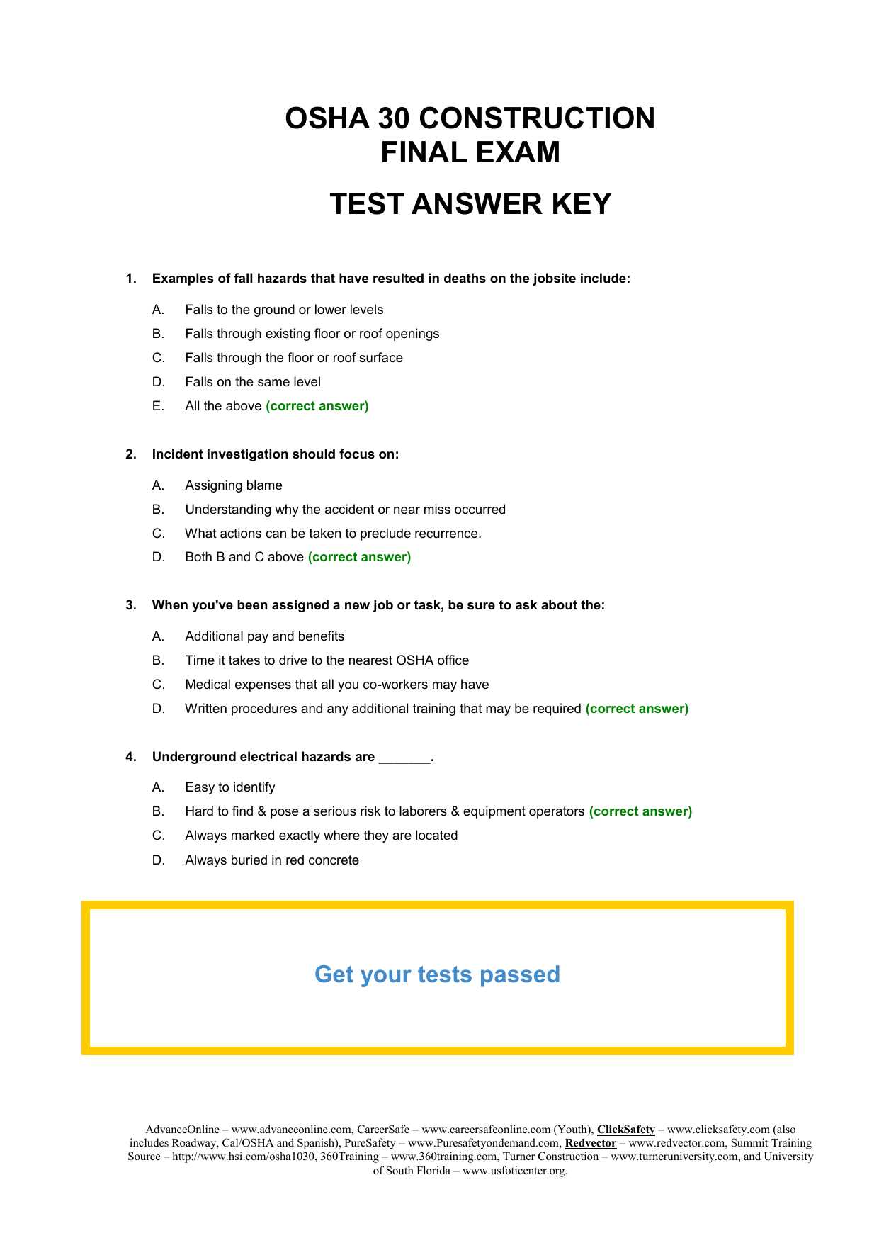 osha campus online test answers