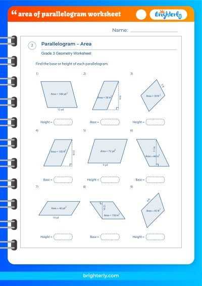 parallelograms worksheet answers