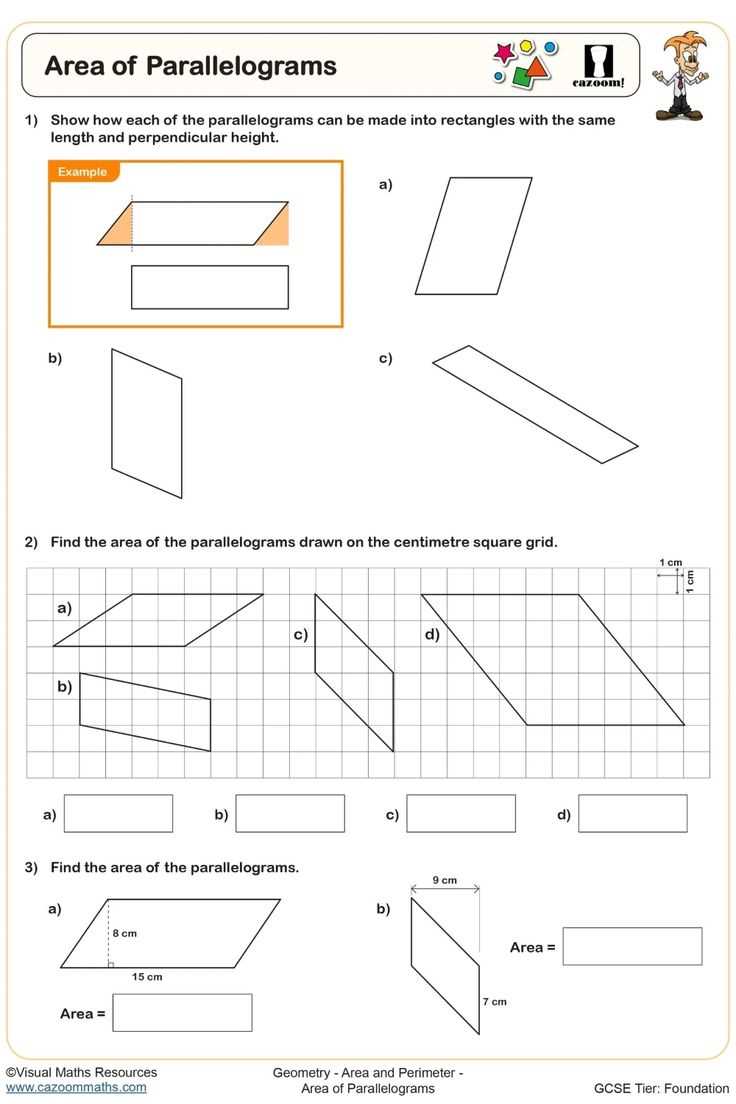 parallelograms worksheet answers