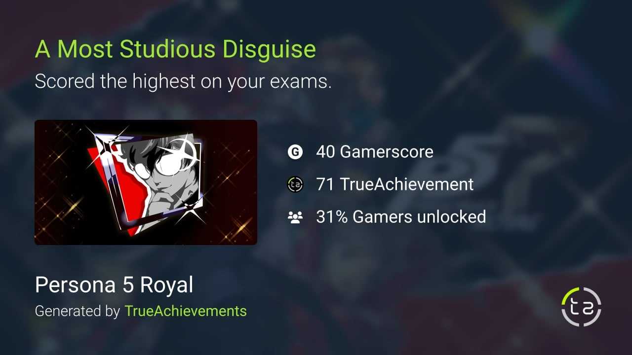 persona 5 exams