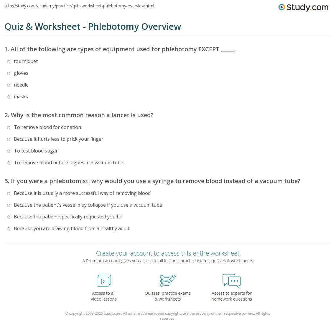 phlebotomist exam questions and answers