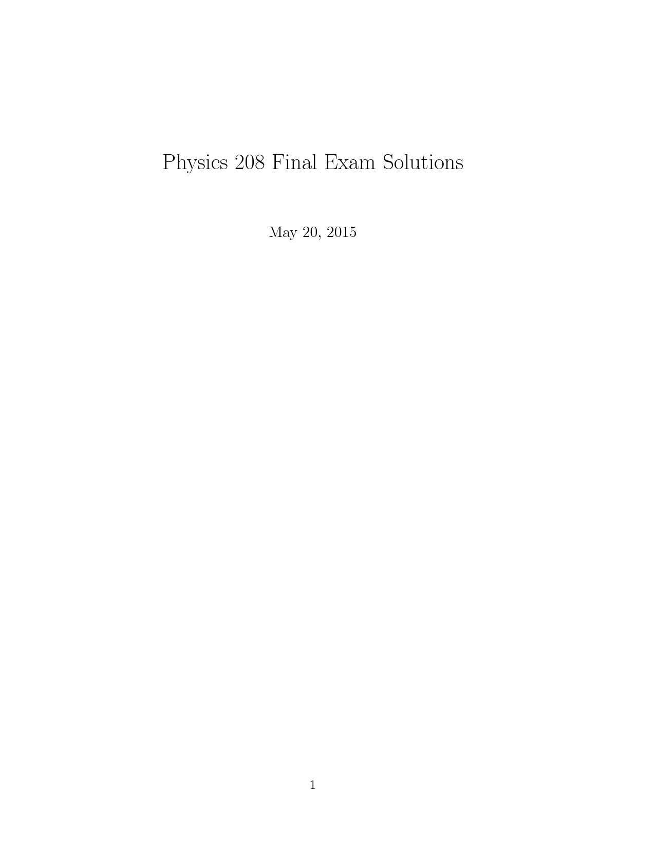 physics 208 past exams